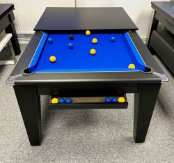 January Delivery - Classic Slate Bed Pool Dining Table in Black - 6ft or 7ft