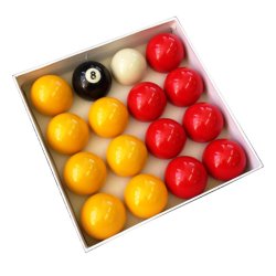 Pool Table Balls Red & Yellow UK Ball Set