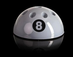 SALE - Pool Table 8 Ball Cue Rack - Black, White, Silver Red