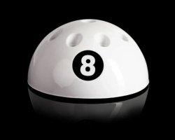 SALE - Pool Table 8 Ball Cue Rack - Black, White, Silver Red