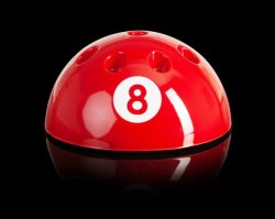 SALE - Pool Table 8 Ball Cue Rack - Black, White, Silver Red