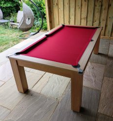 3-5 Week Delivery - Modern Classic Oak Pool Dining Table - 6ft or 7ft