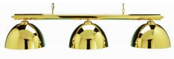 Pool Table Lighting Set - Bar & 3 Shades in Brass Finish