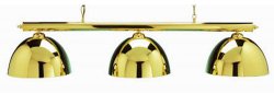 Pool Table Lighting Set - Bar & 3 Shades in Brass Finish