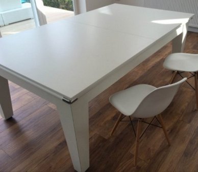 Classic Pool Dining Table in a White Finish