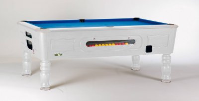 Sam Balmoral White Coin Operated Pool Table