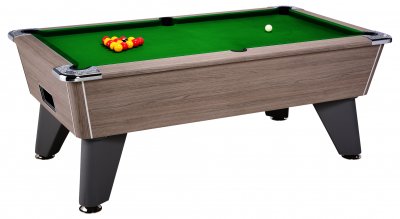 Omega Pro Slate Bed Pool Table - Grey Oak Cabinet with Green Cloth