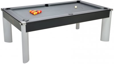 Fusion Black Pool Table with Grey Cloth