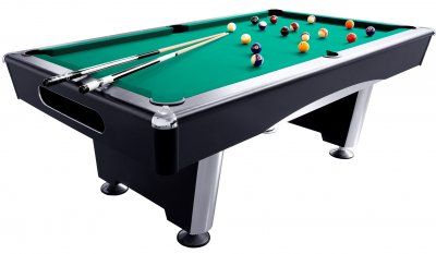 Dynamic Triumph Black Pool Table Fitted with STANDARD Yellow Green Cloth