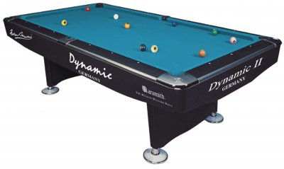 Dynamic II Tournament Pool Table - Black Finish - Tournament Blue Cloth