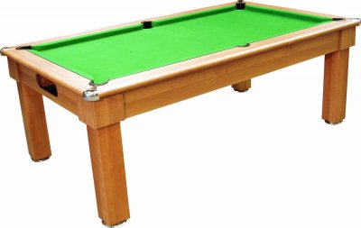 Optima Tuscany Pool Dining Table in Walnut in Green Cloth