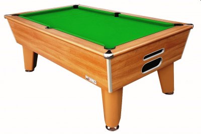 Optima Classic Slate Bed Pool Table - Walnut Cabinet with Green Cloth