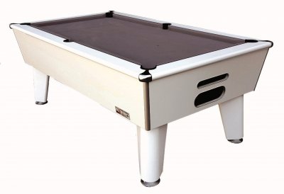 Optima Classic Slate Bed Pool Table - White Cabinet 