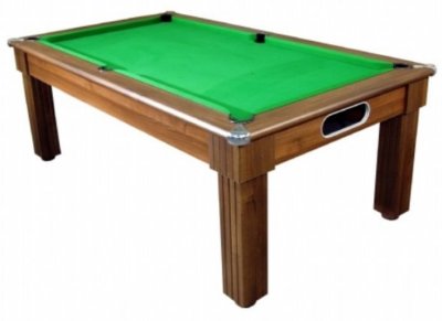 Florence Pool Dining Table in a Dark Walnut Finish with Green Cloth