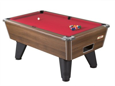Walnut Winner Pool Table with Red Wool Cloth