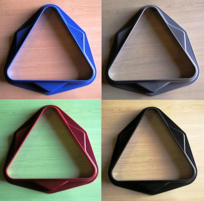 Pool Ball Triangles - Red, Grey, Black, Blue
