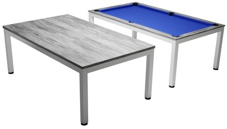 Dynamic Vancouver White and Grey Slate Bed Pool Table with Dining Tops