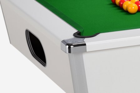 Elite Pool Table in White with Green Cloth
