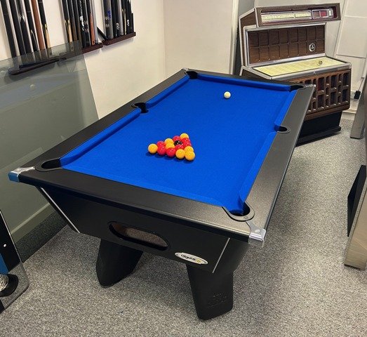 6ft Cry Wolf Black Matt Slate Bed Pool Table