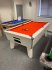 Optima Classic Slate Bed Pool Table - White Cabinet with Orange Smart Cloth