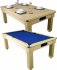 Optima Pool Dining Table in a Light Oak Finish - Blue Cloth