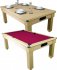 Optima Pool Dining Table in a Light Oak Finish - Burgundy Cloth
