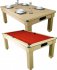 Optima Pool Dining Table in a Light Oak Finish - Red Cloth