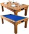 Optima Florence Pool Dining Table in a Walnut Finish - Blue Cloth