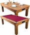 Optima Florence Pool Dining Table in a Walnut Finish - Burgundy Cloth