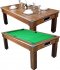 Optima Pool Dining Table in a Dark Walnut Finish with Green Cloth