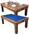 Optima Pool Dining Table in a Dark Walnut Finish with Blue Cloth