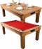 Optima Florence Pool Dining Table in a Walnut Finish - Red Cloth