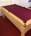 Showroom Photo - Optima Domestic Light Oak Pool Table - With Burgundy Cloth
