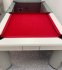 6ft White Fusion Pool Diner - Red Cloth & GLASS Tops (Showroom Model)