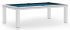 Dynamic Mozart White Pool Dining Table with Royal Blue Cloth