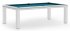 Dynamic Mozart White Pool Dining Table with Electric Blue Cloth