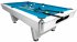 Triumph Matt White Pool Table Fitted with Electric Blue Cloth
