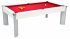 Fusion White Pool Dining Table with Red Cloth
