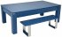DPT Avant Garde 2.0 Midnight Blue Pool Dining Table with Standard Wooden Dining Tops & DPT Bench