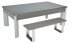 DPT Fusion Onyx Grey Pool Dining Table with Glass Tops & DPT Bench