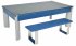 DPT Fusion Midnight Blue Pool Dining Table with Glass Tops & DPT Bench