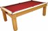 Optima Tuscany Light Oak Pool Dining Table with Red Cloth