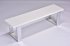 White and Chrome Wood Benches