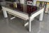 DPT Fusion White Pool Dining Table with Black Cloth with Glass Tops