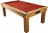 Florence Pool Dining Table in a Walnut Finish with Red Cloth