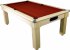 Florence Pool Dining Table in a Light Oak Finish with Red Cloth
