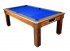 Florence Pool Dining Table in a Dark Walnut Finish with Blue Cloth