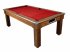 Florence Pool Dining Table in a Dark Walnut Finish with Red Cloth