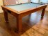 Florence Pool Dining Table - Walnut Cabinet with Powder Blue Smart Cloth