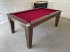Classic Pool Dining Table in Dark Walnut with Maroon Smart Cloth